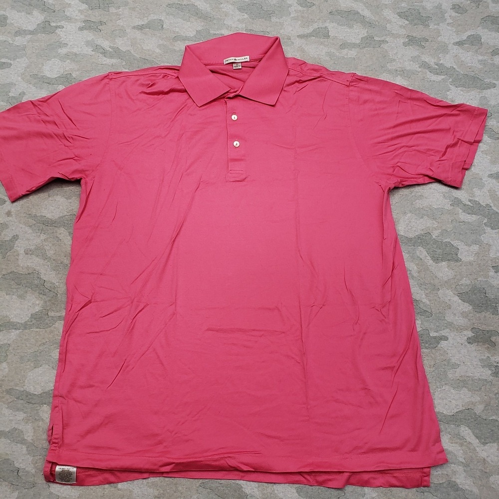 Peter‎ Millar Polo Shirt Mens XL Pink Short Sleeve Golf Casual